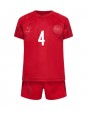 Danmark Simon Kjaer #4 Replika Hemmakläder Barn VM 2022 Kortärmad (+ byxor)